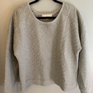 Loft Gray Quilted Sweatshirt-Weight Top Size XL